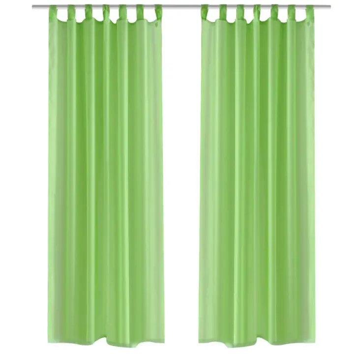 vidaXL 2x Cortinas Transparentess 140x175cm Visillo Ventana Decoración Color Blanco,  Crema,  Tuquesa y mas - 1