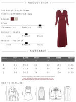 Vestido Elegante De Noche Para Mujer Sisterlinda Estilo Otoño Con Cuello En V Manga Larga Elegante Y Ajustado Maxi Bodycon - details 0