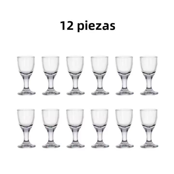 Juego De 12 Vasos Pequeños Para Vino Y Licor Cristal Transparente Diseño Retro Y Creativo Copas De Bebida Mini Para Fiestas Y Bar - 1