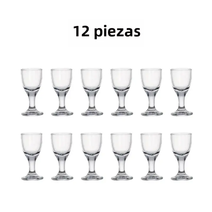 Juego De 12 Vasos Pequeños Para Vino Y Licor Cristal Transparente Diseño Retro Y Creativo Copas De Bebida Mini Para Fiestas Y Bar - 1