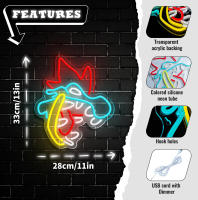 Feraligatr Sign Neón Juego Luz Neón Ajustable Para Decoración De Pared Habitación De Niños Sala De Juegos Regalo De Cumpleaños - details 2