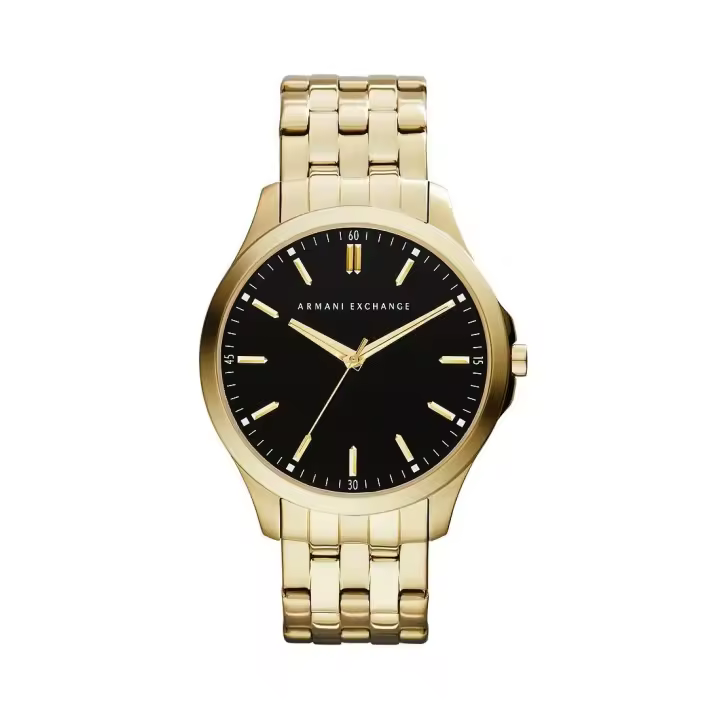 Reloj Armani Exchange Hampton en IP dorado y esfera negra ORIGINAL con garantía y packaging oficiales de la firma - 1