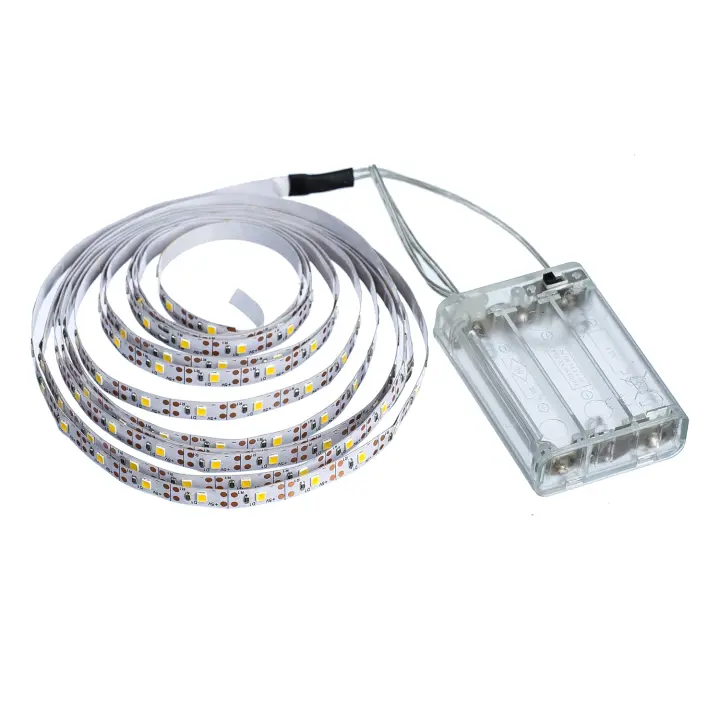 Tira De Iluminación LED Flexível 50cm 1M 2M 3M 4M 5M Com Bateria AA SMD2835 Branco/Branco Quente Luz De Fundo Para Sala De Estar - 1