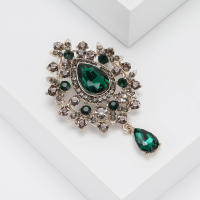Broche De Lujo Retro Estilo Palacio Europeo Y Americano Accesorios Exteriores De Ropa Para Mujeres Material Aleación De Zinc Y Vidrio - details 6