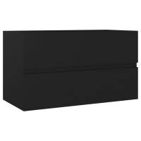 vidaXL Juego de muebles de baño madera de ingeniería negro - details 6
