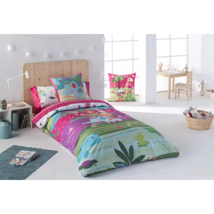 JVR - Funda Nordica Juego de 3 piezas modelo THAI - Tejido 100% Algodón Percal 200 hilos - Estampado digital - Fabricado en España - Cama 90/105/135/150/160/180 - 1