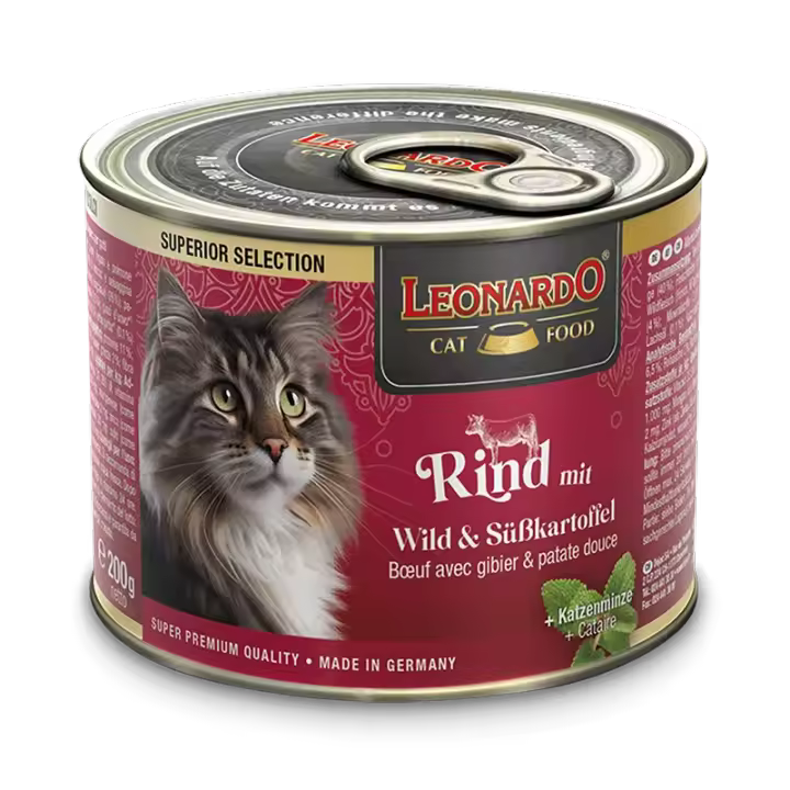 Leonardo Superior Selection Ternera con Venado & Boniato | Latas para Gatos | Comida Húmeda para Gatos - 1