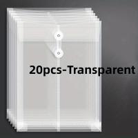 Carpeta Transparente Reutilizable A4 Con Cierre De Cordón Y Abrazaderas De Ángulo Extendido 20 Piezas Envolventes Gruesas - details 0