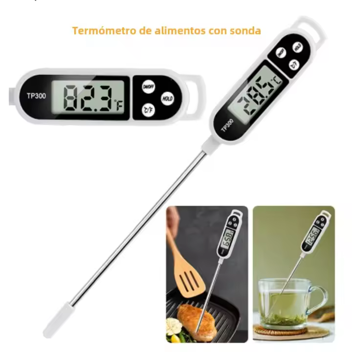 Termómetro Digital Para Alimentos Con Pantalla LCD Y Probar Para Carne Y Bebidas Lectura En Tiempo Real Electrodoméstico Para Cocina - 1