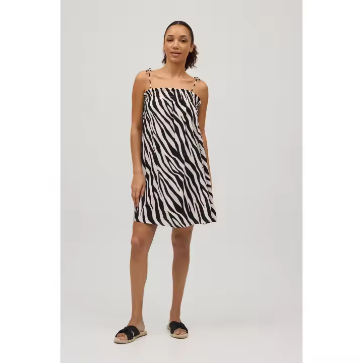 Ysabel Mora - Vestido corto tirantes anudados animal print - 1