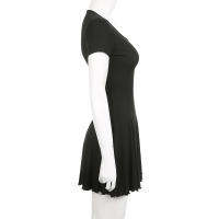 Vestido A-Line IAMSURE Casual Basic Solid V-Neck Manga Corta Mini Vestido Estilo Coreano Para Mujer Verano Moda 2023 - details 3