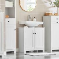 SoBuy BZR18-II-W Mueble para Debajo del Lavabo Armario de Baño de Suelo con 1 Estante y 2 Puertas 60 x 30 x 60 cm ES - details 0