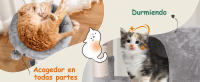 Cat Tree 148cm, Árbol Rascador para Gatos Altura, Rascador para Gatos Grandes de Varias Capas, Nido Colgante para Gatos, 9 Postes de Sisal, Pelotas de Felpa, Gris - details 1