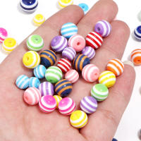 50/100pcs Resin Stripe Beads Redondas De Color Para Hacer Joyas DIY Pulsera Con Accesorios De Manualidades Cuentas Espaciadoras - details 5