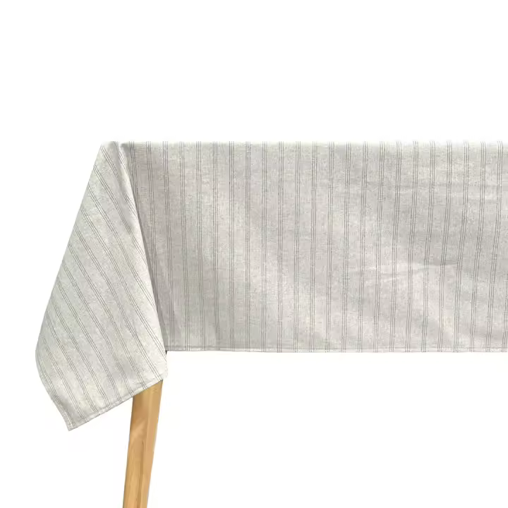 EL CABALLO - Mantel de algodón/poliéster RONDA 140x250 cm gris.  Fabricado en España. - 1