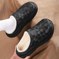 Zapatillas De Algodón Para Hombre Invierno Impermeables Con Peluche Interior Y Exterior Casuales Adecuadas Para El Hogar Y Exteriores Mantienen Calientes Medias Mitad Zapatos Plana Unisex - details 10