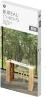 ARISE SHOP-Escritorio de madera "Nova" con 10 nichos de almacenamiento integrados - Beige/blanco - L 110 x P 60 x H 75 cm - details 4