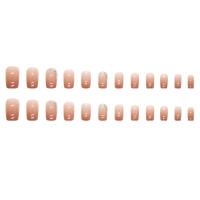 Uñas artificiales de cristal brillante desnudo de cobertura completa, accesorios de manicura DIY, prensa cuadrada - details 3