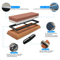 Juego De Piedra De Afilar Para Cuchillos 1-7 Piezas Grit 240-8000 Con Guía De Ángulo Y Base De Madera Set De Pulido Eco-amigable - details 2