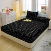 Sábana Ajustable Moderna Y Sencilla Con Patrón Geométrico Y Acabado Mate Para Dormitorio Sin Incluir Fundas De Almohada Material 100% Poliéster - details 2