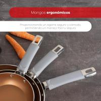 Juego de 3 Sartenes Ø18Ø2Ø 26cm Aluminio forjado Cobre + Espátula ranurada - details 4