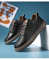 Zapatos Casuales Para Hombre En Cuero Sintético Antideslizantes Y Resistentes Al Desgaste Moda Color Sólido Cómodos Zapatos Slip-On - details 11