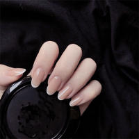 24Pcs Set Uñas Postizas De Acrílico Blancas Con Borde Ovaladas Adhesivas Fáciles De Usar Y Quitar Cubierta Total De Uñas - details 5
