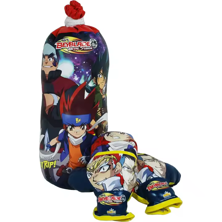 Juego de Boxeo infantil, con diseños exclusivos de Beyblade (8752) Incluye saco y guantes ajustables para niños. Para ejercitar fuerza y coordinación. Calidad al mejor precio. De acuerdo a la normativa CE. +5 años - 1
