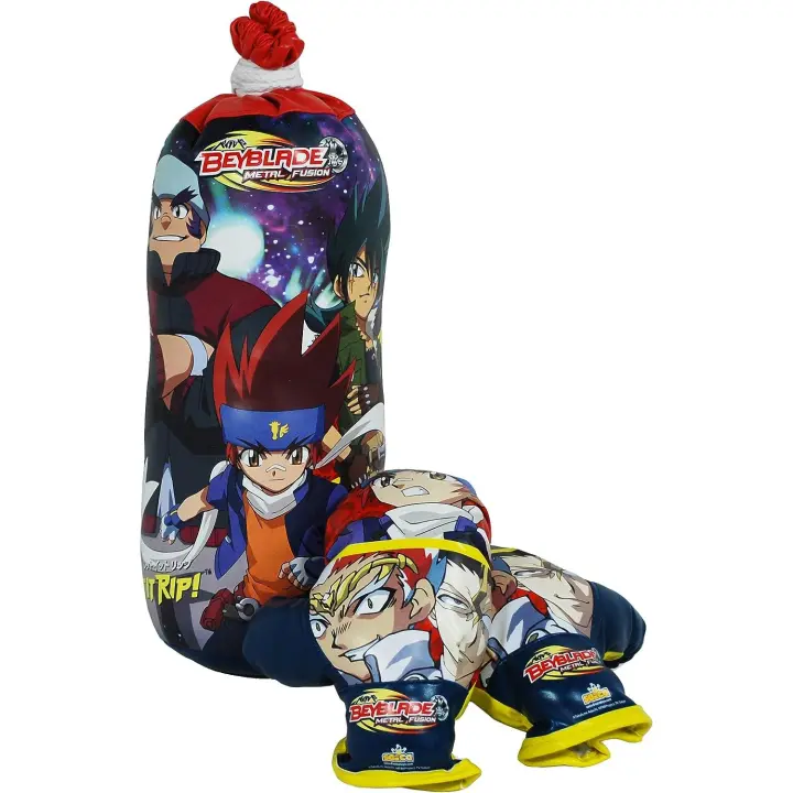 Juego de Boxeo infantil, con diseños exclusivos de Beyblade (8752) Incluye saco y guantes ajustables para niños. Para ejercitar fuerza y coordinación. Calidad al mejor precio. De acuerdo a la normativa CE. +5 años - 1