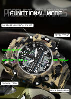 Reloj De Pulsera Militar SANDA Camuflaje Estilo G LED Digital Resistente Al Agua Deportivo Casual Para Hombres Con Función De Stop Watch Y Luz Lumínica - details 12