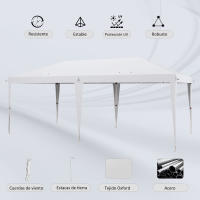 Outsunny Carpa Plegable 6x3 m Cenador de Jardín con Altura Ajustable en 3 Niveles Bolsa de Transporte Anti-UV y Marco de Acero Carpa de Jardín para Patio Terraza - details 7