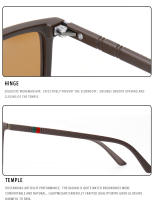 Gafas De Sol Polarizadas Vintage Cuadradas De Lujo Para Pesca Y Ciclismo Resistentes Al Viento Protección UV400 Para Hombres Y Mujeres Gafas De Viaje Y Conducción Moda - details 10