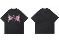 Camiseta Vintage Hip Hop En Negro Tejida De Algodón Para Hombres Camiseta Retro Con Grafico De Letras Estilo Callejero Dope Y2K - details 4