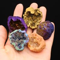 2pcs/Set Vaso De Tesoro De Agate Natural Piedra Cristal Con Agujero Gemstone Plating Color DIY Collar Joyería Exhibición Ornamento - details 0