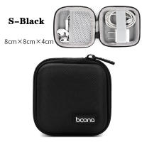 Estuche Portátil Mini De Hueso Duro Para Almacenamiento De Gadgets Digital Estuche De Cuero Artificial Para Auriculares Cargadores Cable De Datos USB Organizador - details 1