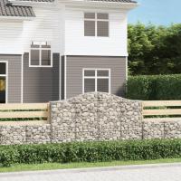 vidaXL Cesta gaviones forma arco hierro galvanizado 200x30x120/140 cm - details 1