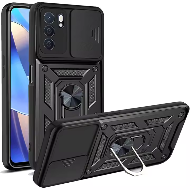Funda Oppo Reno 6 (5G) Antigolpes Cubre Lente Soporte Anillo FAN + Protector Pantalla Movilear - 1