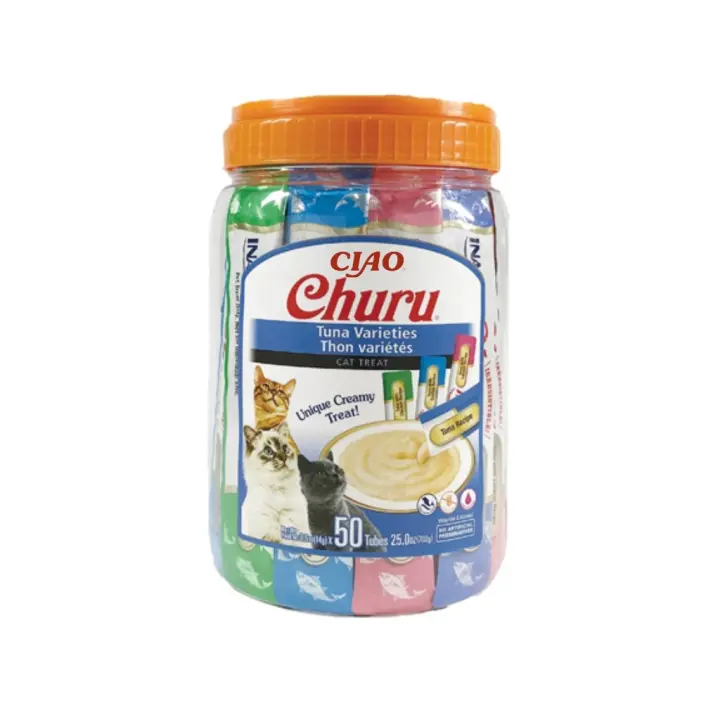 CHURU - Tarro de variedad de Atún para Gatos (50 Tubos) - 1