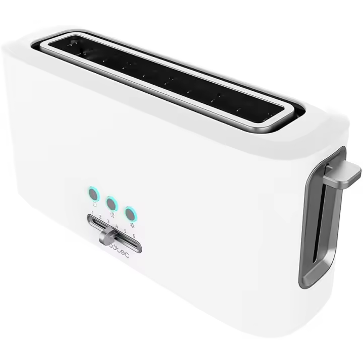 Toast&Taste 10000 Extra White. Tostadora de 980 W, Ranura larga extraancha, Función Recalentar, Descongelar y Cancelar, Plástico, Varillas superiores, Blanco - 1
