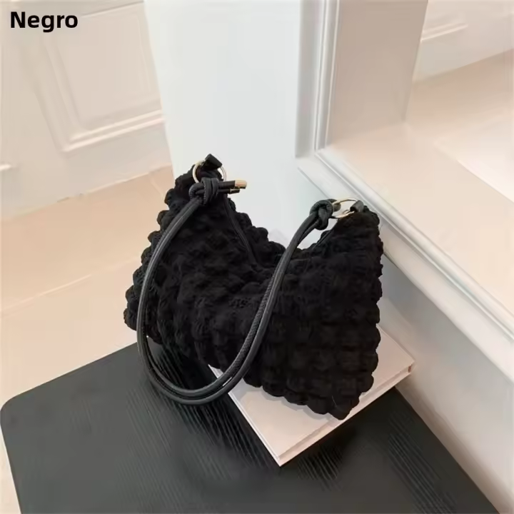 Bolso De Hombro Para Mujer Y Niñas De Gran Capacidad En Color Sólido Bolso De Mano Trendy Casual Bolso De Bajo Del Brazo - 1