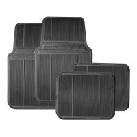 HOGUITA-Juego de 4 Alfombras de Goma Ligera para Coche,Alfombrillas Universales para Coche,Antideslizantes,Alfombras Delanteras y Traseras,Color Negro - details 0