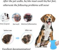Limpiador de Huellas para Perros  Limpiador Pata Perro Mascota portátil Limpiador Taza de Limpieza para Mascotas para Limpiar Pies Sucios de Mascotas y Perros Gatos Masaje Aseo Sucio Garras (Azul) - details 5