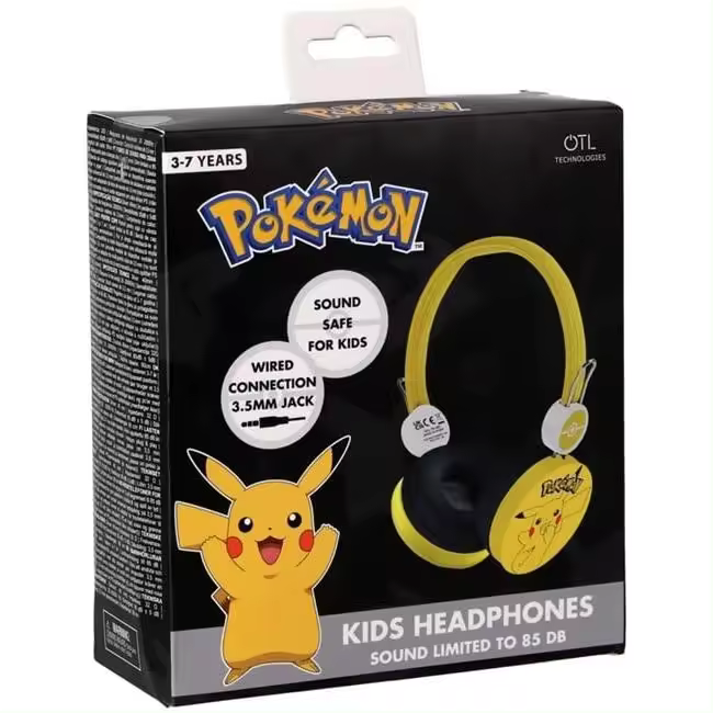 Auriculares Infantiles Pikachu con Orejas 85 dB OTL 3-7 Años - 1