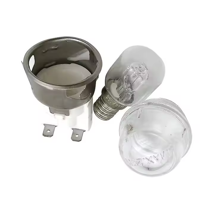 Juego de 2 lámparas de horno E14 resistentes a altas temperaturas (300 °C, 250 V, 25 W), portalámparas, iluminación para horno. - 1