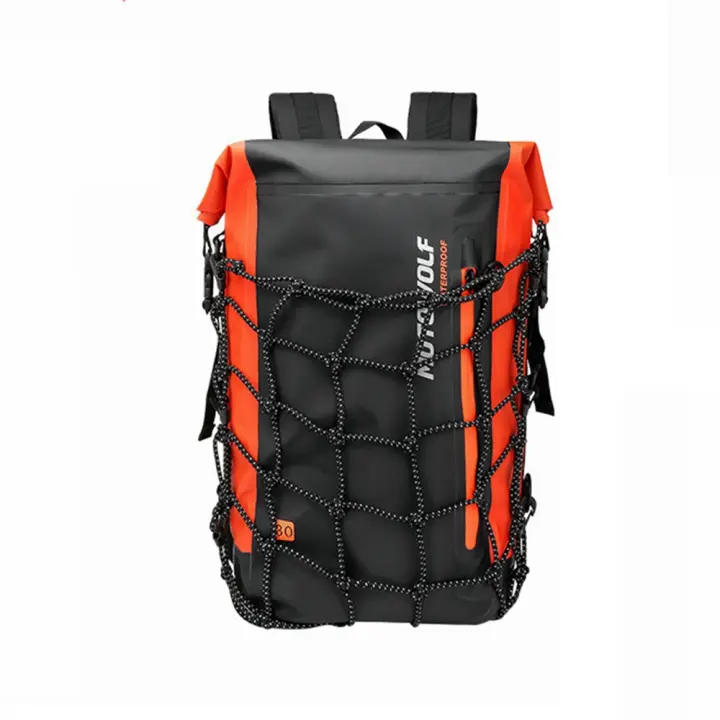 Mochila De Motocicleta Impermeable Para Hombres Y Mujeres Bolsa De Casco De Rostro Completo Con Reflectores Bagaje De Viaje Para Motociclista - 1