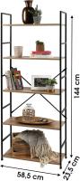 Estantería 3/4/5 baldas Dallas / estantería mueble de almacenamiento estantería con diseño de escalera de 5 niveles 58.8x23.5x144cm - details 9