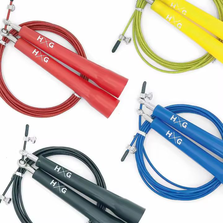 HxG Comba Ajustable PVC con Cable de Acero – Jump Rope Fitness y Cross Training 3 m, Mango Antideslizante - 1