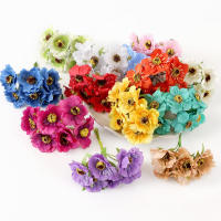 2/5Pcs Bouquet De Flores Artificiales Daisy Para Decoración De Hogar Y Bodas Adorno Para Scrapbooking Y Manualidades - details 2