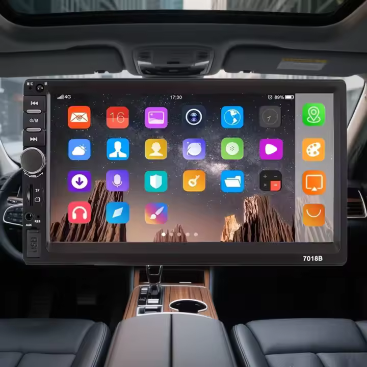Car Player, - equipo estéreo de 7 pulgadas, sistema multimedia con cámara trasera, mando a distancia por infrarrojos, totalmente compatible con una amplia gama de automóviles. - 1