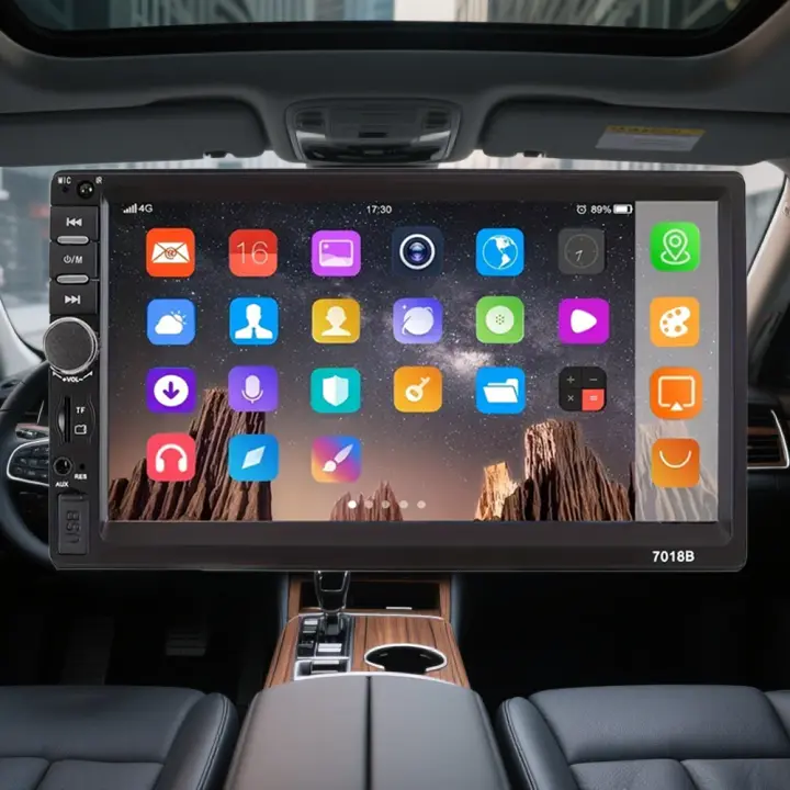 Car Player, - equipo estéreo de 7 pulgadas, sistema multimedia con cámara trasera, mando a distancia por infrarrojos, totalmente compatible con una amplia gama de automóviles. - 1